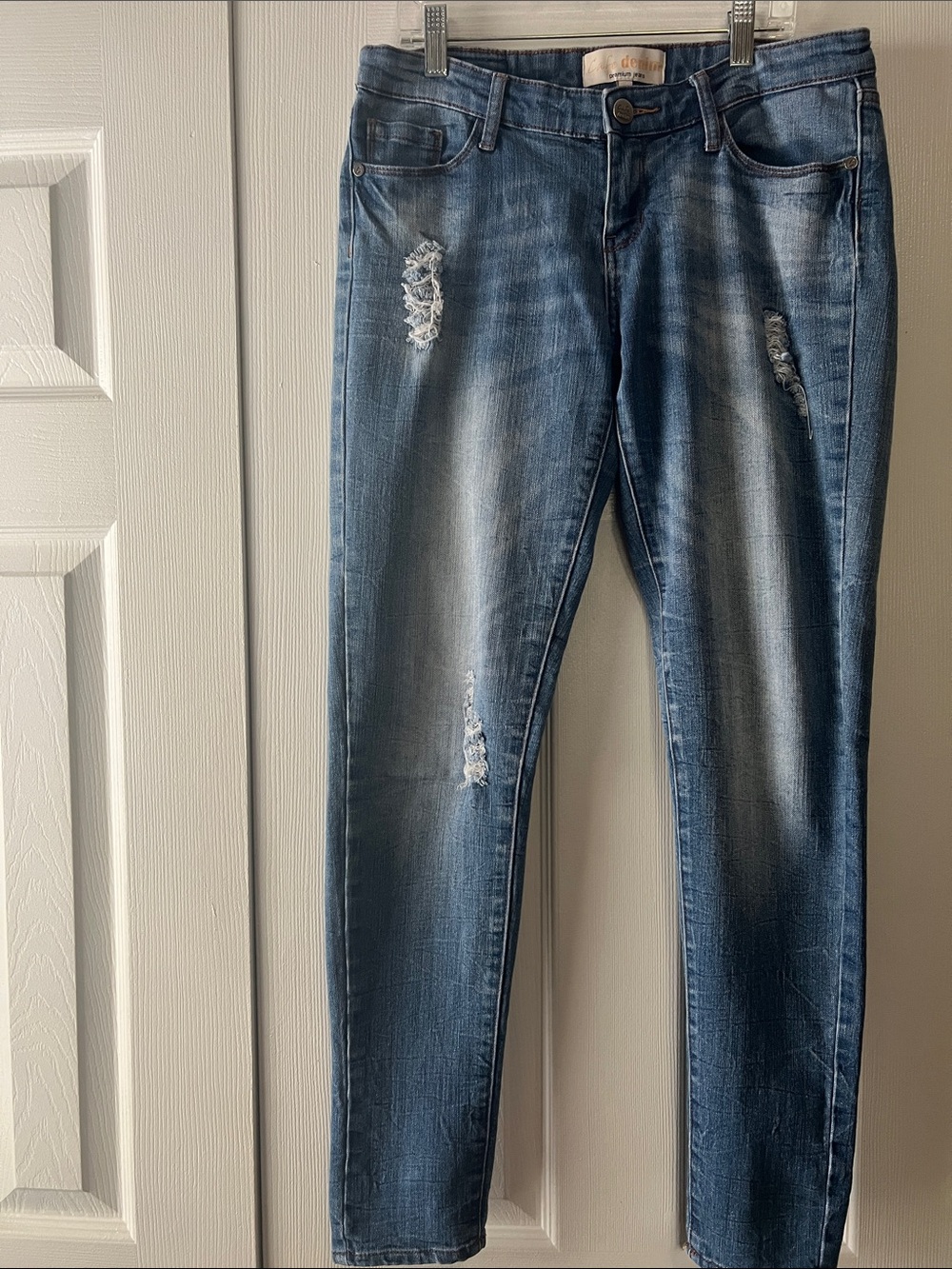 Skinny Distressed Blue Jeans - Women's Skinny Jeans